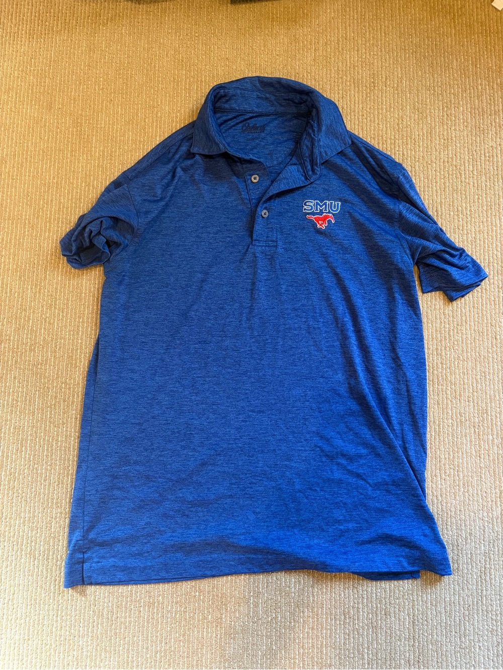 SMU Mustangs Blue Performance Polo Shirt